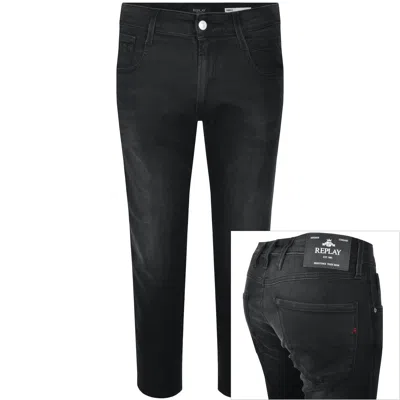 REPLAY REPLAY ANBASS SLIM FIT DARK WASH JEANS GREY