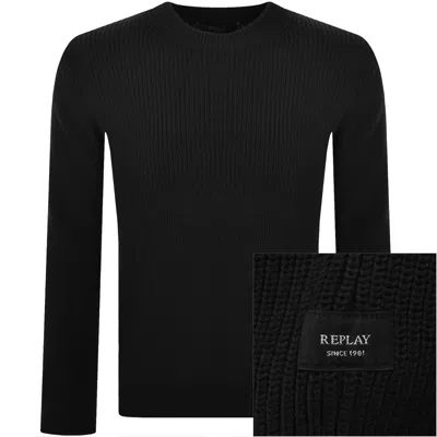 REPLAY REPLAY CREW NECK KNIT JUMPER BLACK