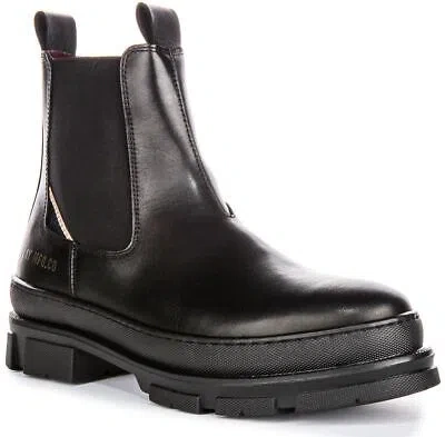 REPLAY REPLAY VEGA LEA CHUNKY SOLE CHELSEA MENS BOOTS IN BLACK US 6 - 13