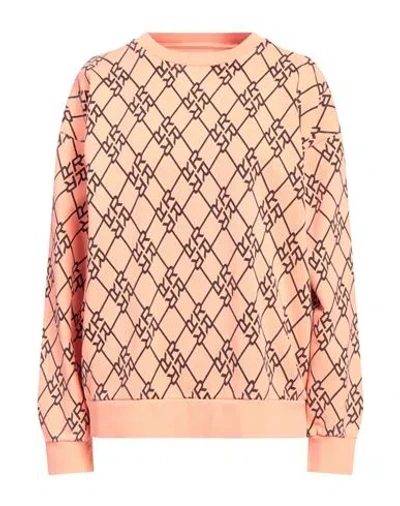 REPLAY REPLAY WOMAN SWEATSHIRT ORANGE SIZE S COTTON