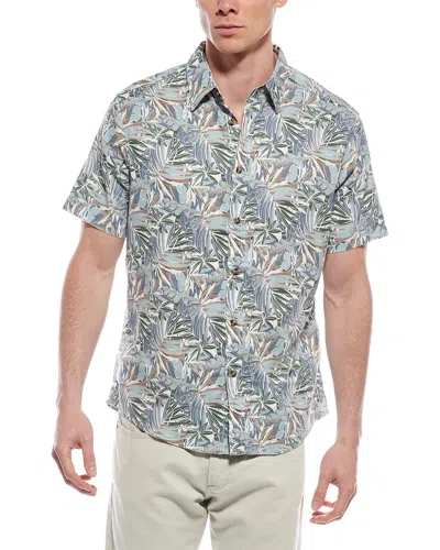 REPORT COLLECTION TROPICAL LINEN-BLEND SHIRT