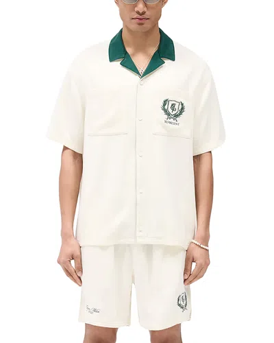 REPRESENT CREST EMBROIDERED OVERSIZED FIT CAMP SHIRT