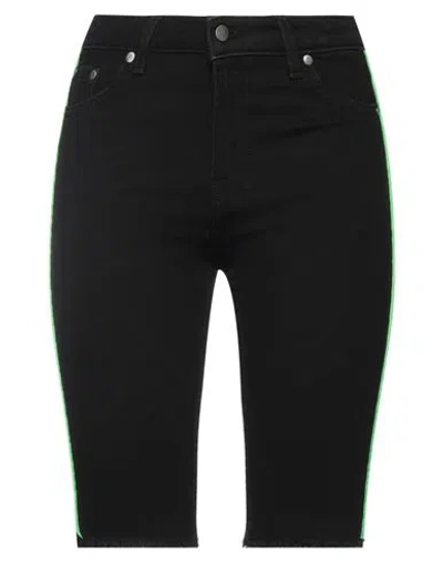 REPRESENT REPRESENT WOMAN DENIM SHORTS BLACK SIZE 25 COTTON, ELASTOMULTIESTER, ELASTANE