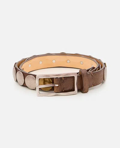REPTILE'S HOUSE BROWN BAHIA BELT WITH STUDS
