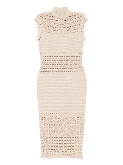 RETROFÉTE CROCHET-KNIT MIDI DRESS