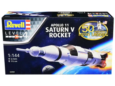 REVELL LEVEL 4 MODEL KIT APOLLO 11 SATURN V ROCKET "50TH ANNIVERSARY MOON LANDING" 1/144 SCALE MODEL BY REV