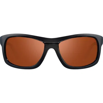 REVO REVO GENESIS 57MM POLARIZED RECTANGULAR SUNGLASSES
