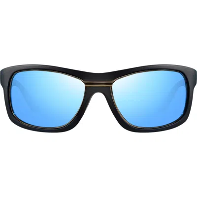 REVO REVO GENESIS 57MM POLARIZED RECTANGULAR SUNGLASSES