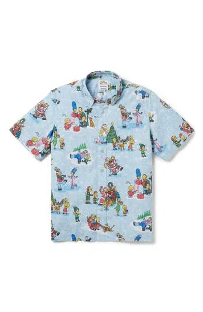 REYN SPOONER REYN SPOONER THE SIMPSONS GREETINGS BUTTON-DOWN SHIRT