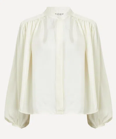 R�HE R�HE WOMEN'S PLEATED SILK BLOUSE