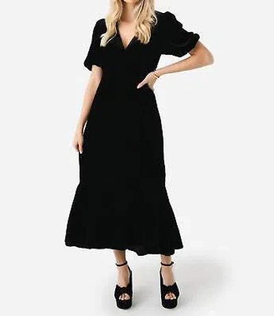 RHODE RHODE VELVET ESTER DRESS IN BLACK - SIZE 2