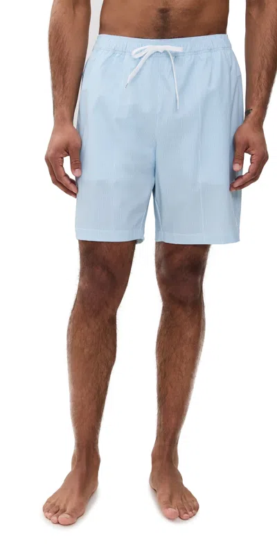 RHONE R & R SWIM TRUNKS 7.5 LIGHT BLUE STRIPE