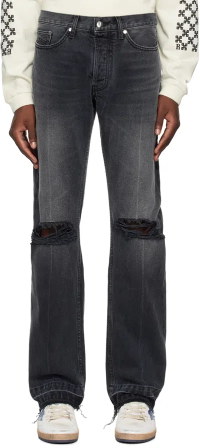 RHUDE BLACK BEACH BUM JEANS