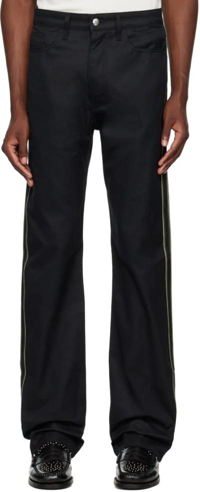 RHUDE BLACK TRAXEDO TROUSERS