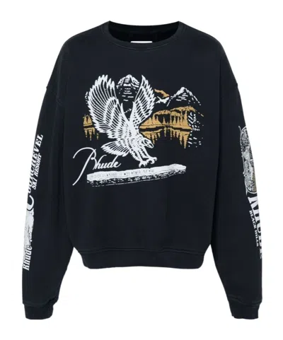 RHUDE GRAPHIC-PRINT COTTON SWEATSHIRT
