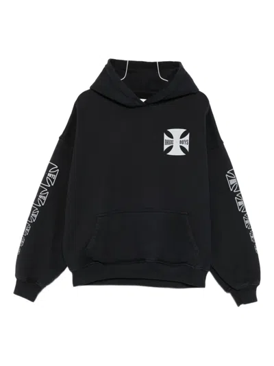 RHUDE LOGO-PRINT HOODIE