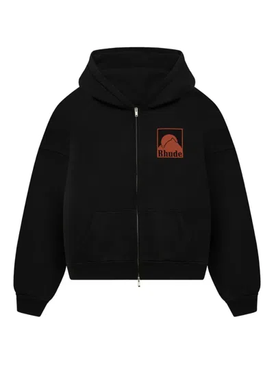 RHUDE MOONLIGHT BADGE ZIP-UP HOODIE