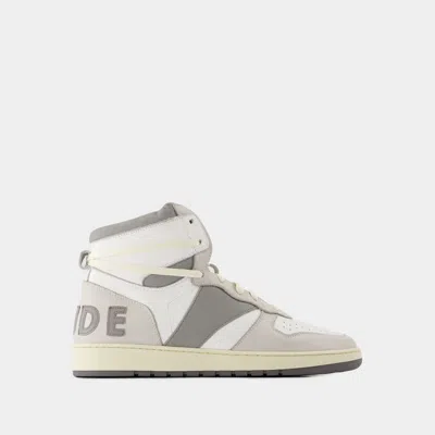RHUDE SNEAKERS RHECESS HI - RHUDE - CUIR - BLANC/GRIS