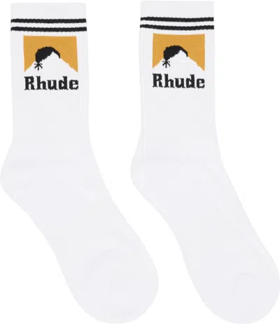 RHUDE WHITE MOONLIGHT SOCKS