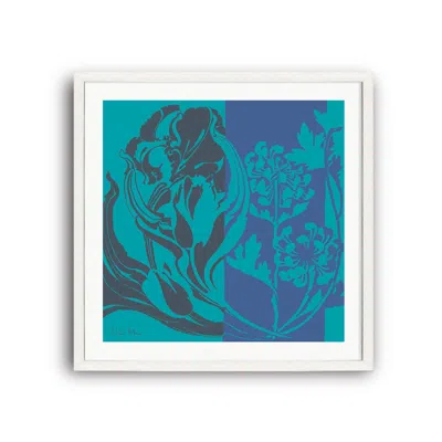 RICHARD ALLAN LONDON BLUE / GREY BLUE ASTER ART PRINT