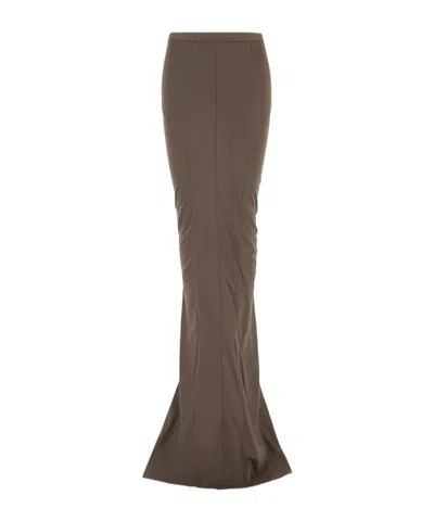 RICK OWENS RICK OWENS ELASTICATED WAISTBAND LONG SKIRT