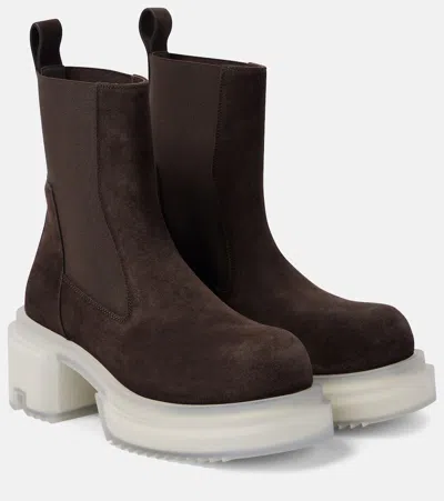 RICK OWENS BEATLE SUEDE ANKLE BOOTS