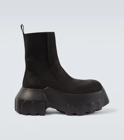 RICK OWENS BEATLE MEGA TRACTORS LEATHER CHELSEA BOOTS