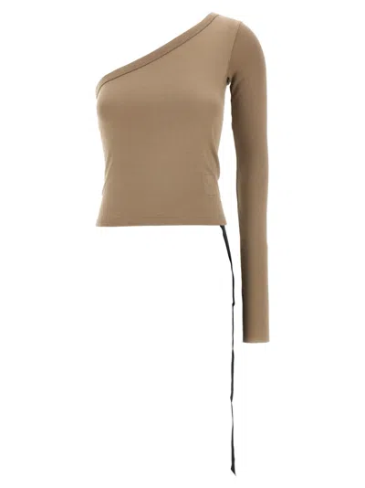 RICK OWENS WOMEN BEIGE ZIGGY TOP, S LUXURY TOPS FOR WOMEN DARVEYS