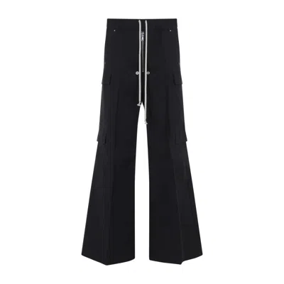 RICK OWENS RICK OWENS BLACK COTTON CARGOBELAS PANTS
