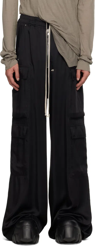 RICK OWENS BLACK HOLLYWOOD CARGOBELAS CARGO PANTS