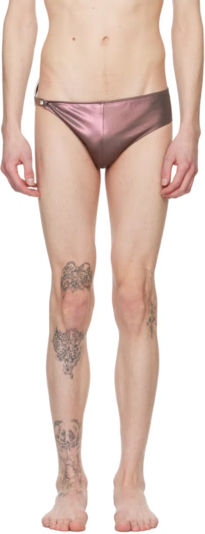 RICK OWENS BROWN HOLLYWOOD HYDRA SWIM BRIEFS