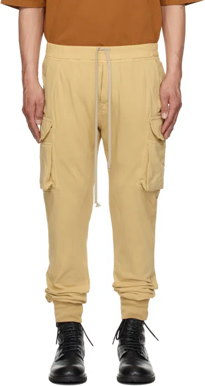 RICK OWENS DRKSHDW BEIGE HOLLYWOOD MASTODON CUT CARGO PANTS
