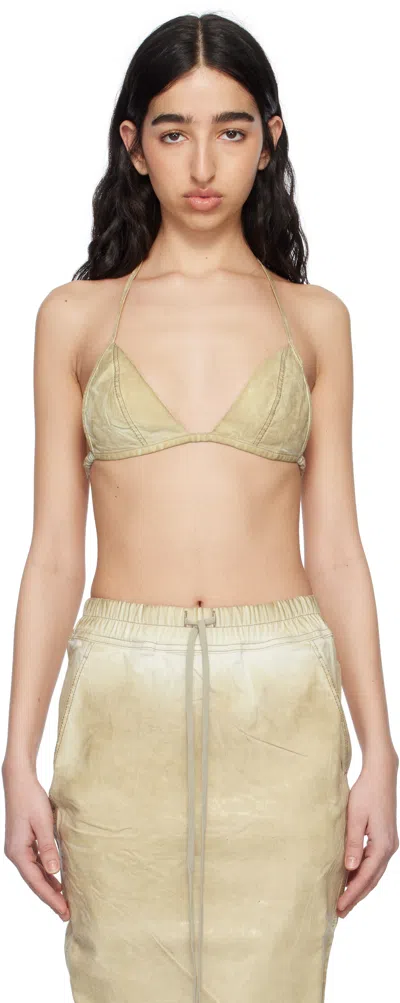 RICK OWENS DRKSHDW BEIGE HOLLYWOOD OVERDYED DENIM BRA
