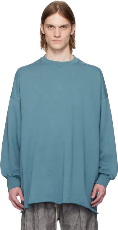 RICK OWENS DRKSHDW BLUE HOLLYWOOD TOMMY LS SWEATSHIRT