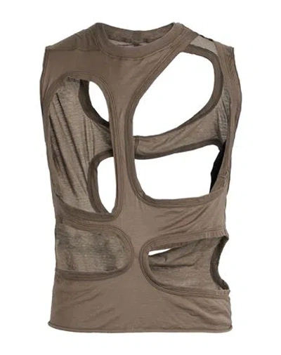 RICK OWENS DRKSHDW DRKSHDW BY RICK OWENS MAN TANK TOP KHAKI SIZE L COTTON