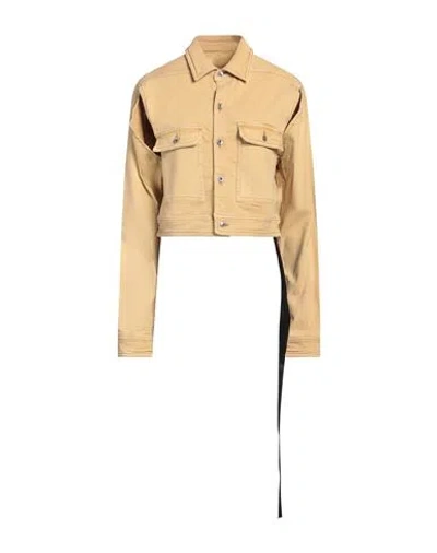 RICK OWENS DRKSHDW DRKSHDW BY RICK OWENS WOMAN DENIM OUTERWEAR MARIGOLD SIZE S COTTON, POLYESTER, RUBBER