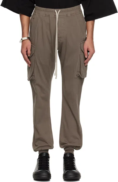 RICK OWENS DRKSHDW GRAY HOLLYWOOD MASTODON CUT CARGO PANTS