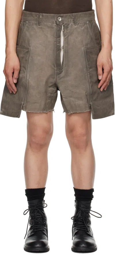 RICK OWENS DRKSHDW GRAY HOLLYWOOD STEFAN CARGO SHORTS