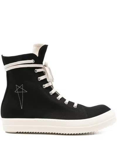 RICK OWENS DRKSHDW STAR-EMBROIDERED ZIP-FASTENING SNEAKERS