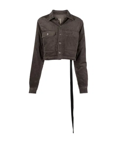 RICK OWENS DRKSHDW TASSEL-DETAIL CROPPED JACKET