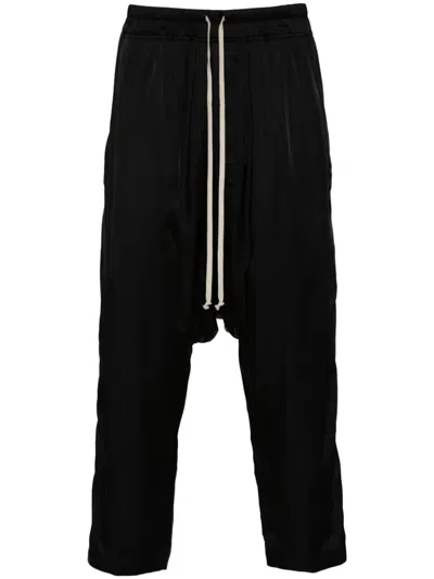 RICK OWENS DROP-CROTCH TROUSERS