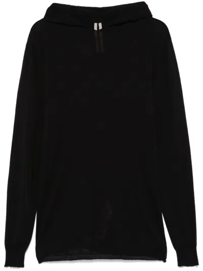 RICK OWENS FINE-KNIT HOODIE