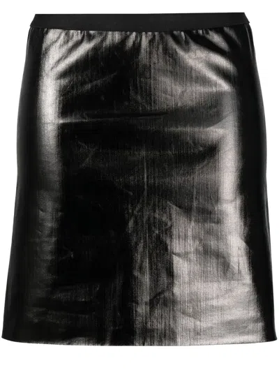 RICK OWENS GLOSSY-FINISH SHORT SKIRT