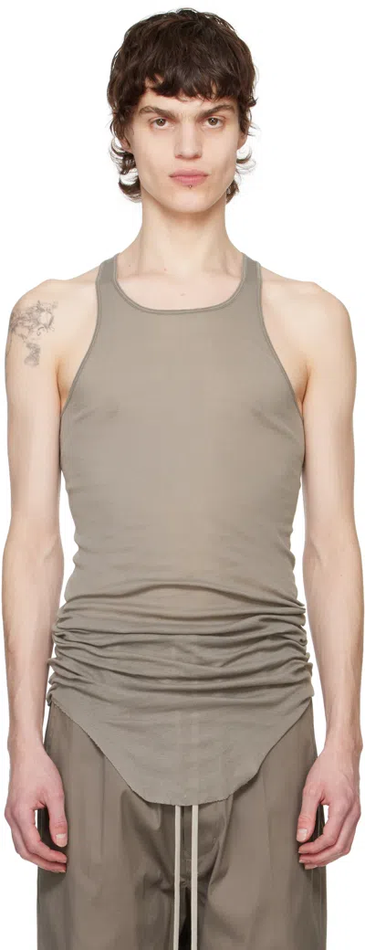 RICK OWENS GRAY HOLLYWOOD BASIC RIB TANK TOP