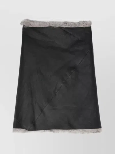 RICK OWENS LAMBSKIN REVERSIBLE CAPES FUR TRIM