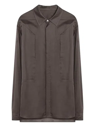 RICK OWENS LONG-SLEEVE PANELLED SHIRT