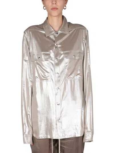 RICK OWENS METALLIC EFFECT SHIRT