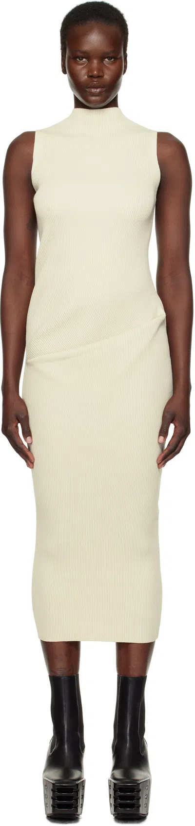 RICK OWENS OFF-WHITE HOLLYWOOD BABEL MIDI DRESS