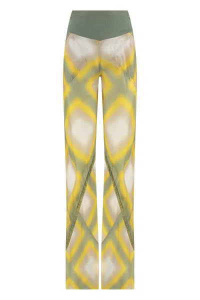 RICK OWENS PRINTED HIGH-RISE TROUSERS