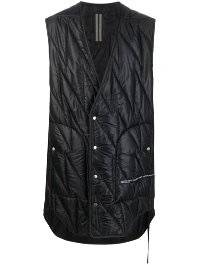 RICK OWENS QUILTED MID-LENGTH GILET